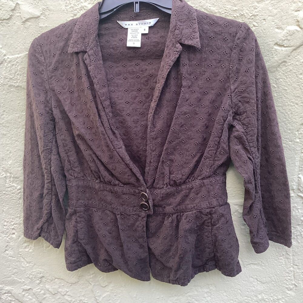 90s eyelet brown layering piece sz 6